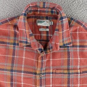 Wellen Flannel Shirt Mens Medium Red Plaid Classic Fit Long Sleeve Button Down